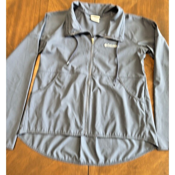 Women's Columbia Blue Jacket S Zip Rain Windbreaker Lightweight Navy - Picture 2 of 9